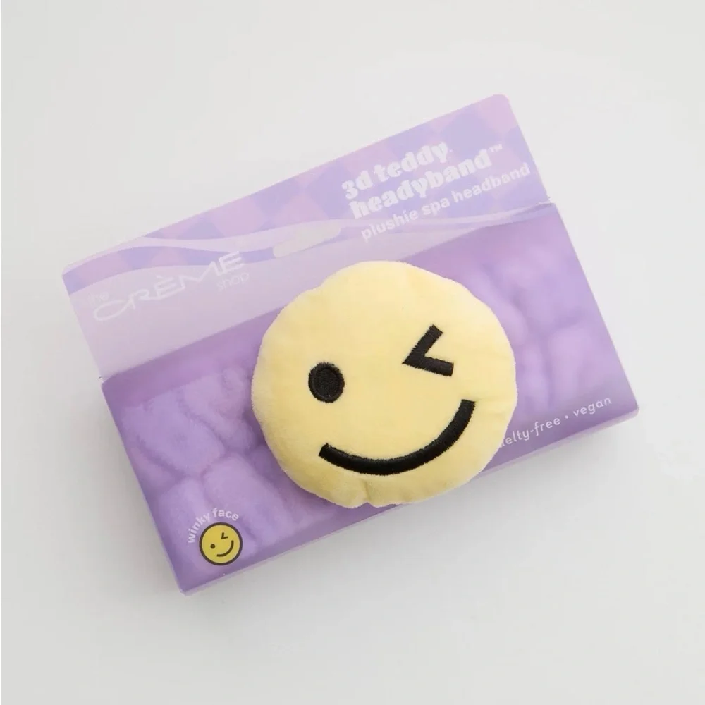 The crème shop winky face 3d teddy headyband plushie spa headband. New in box